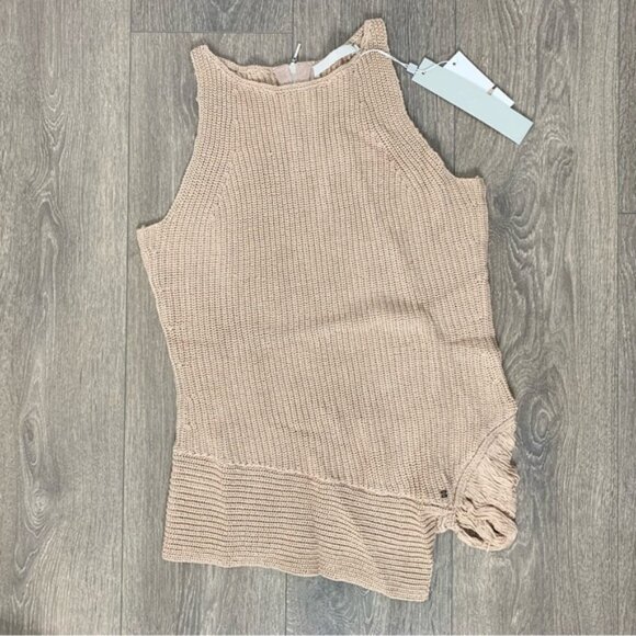 Anthropologie One Grey Day Victoria Top Sleeveless Knit Sweater Brown Latte XS - Picture 7 of 16